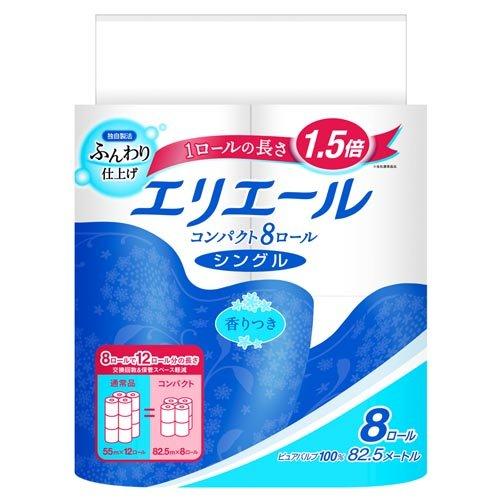 エリエール トイレットペーパー 1.5倍巻き 82.5m シングル ( 8ロール