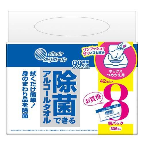 エリエール 除菌できるアルコールタオル ボックス つめかえ用 ( 42枚入