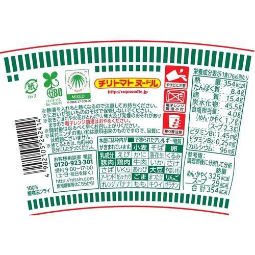 日清 カップヌードル チリトマトヌードル ( 76g*20食入