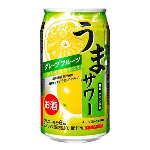 うまサワーグレープフルーツ ( 340ml×24本 )/ サンガリア : 爽快