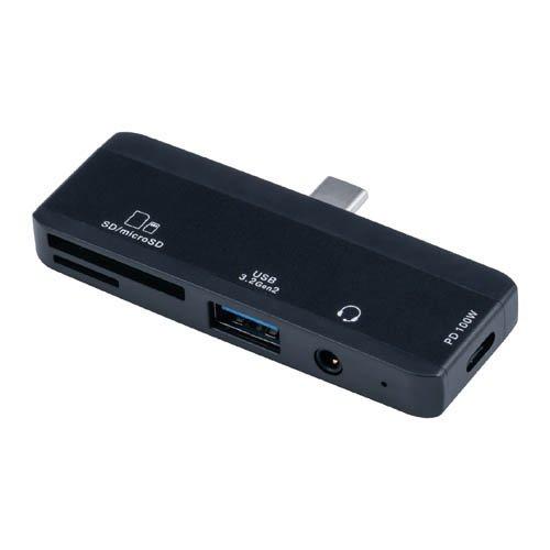 Digio2 USB3.2 Gen2 Type-C 2ポートコンボハブ SDCRW 3.5mm4極付 COM