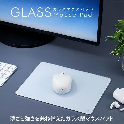 Digio2 ガラスマウスパッド ホワイト MUP-944-W ( 1個 ) : 爽快