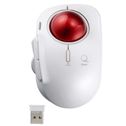 Digio2 無線 小型人指し指トラックボール ホワイト MUS-TRLF184W ( 1個