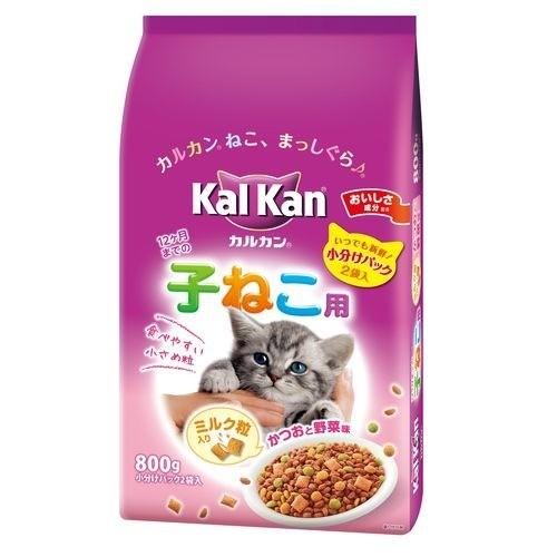 カルカン ドライ かつおと野菜味 ミルク粒入り 子ねこ用 ( 800g )/ カルカン(kal kan) ( キャットフード