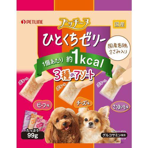 プッチーヌ ひとくちゼリー 国産若鶏ささみ入り 3種のアソート ( 99g