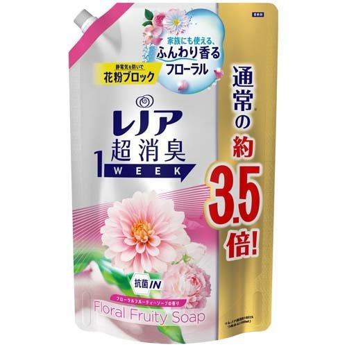 レノア 超消臭1week 柔軟剤 フローラルフルーティーソープ 詰め替え 超特大 1390ml レノア超消臭 爽快ドラッグ 通販 Yahoo ショッピング