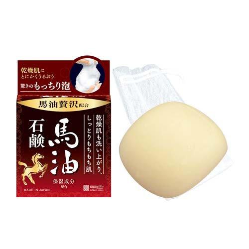明色 うるおい泡美人 馬油石鹸 泡立てネット付き 日本製 ( 80g )/ 洗顔