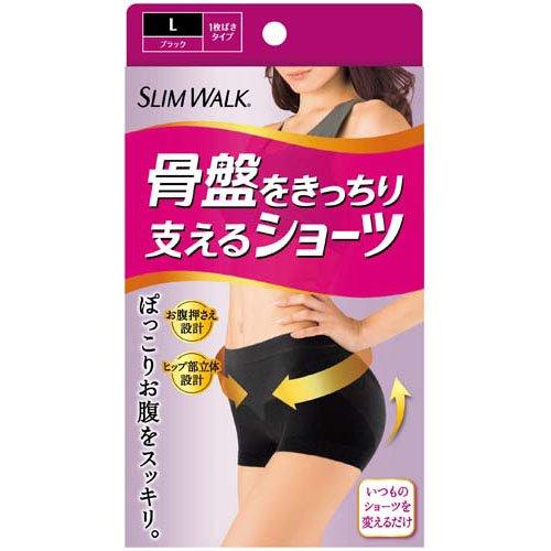 スリムウォーク 骨盤をきっちり支えるショーツ ブラック Lサイズ ( 1枚