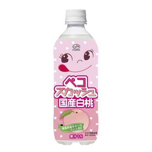不二家 ペコスカッシュ 国産白桃 ペットボトル ( 500ml×24本入