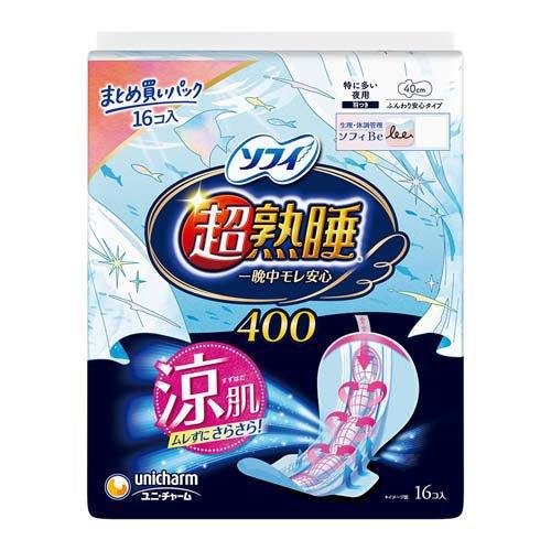 ソフィ 超熟睡ガード 涼肌 400 夜用 40cm 生理用ナプキン ( 16枚入