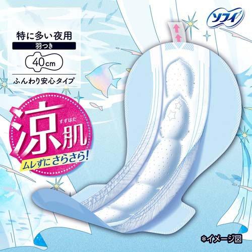 ソフィ 超熟睡ガード 涼肌 400 夜用 40cm 生理用ナプキン ( 16枚入