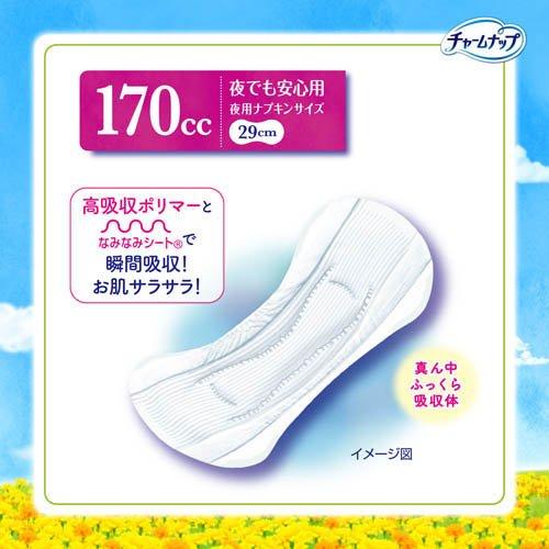チャームナップ 吸水さらフィ 夜でも安心用 羽なし 170cc 29cm