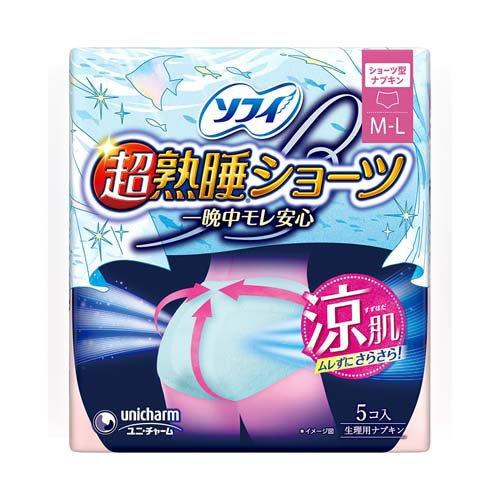 ソフィ 超熟睡ショーツ 涼肌 ML 夜用 生理用ナプキン ( 5枚入