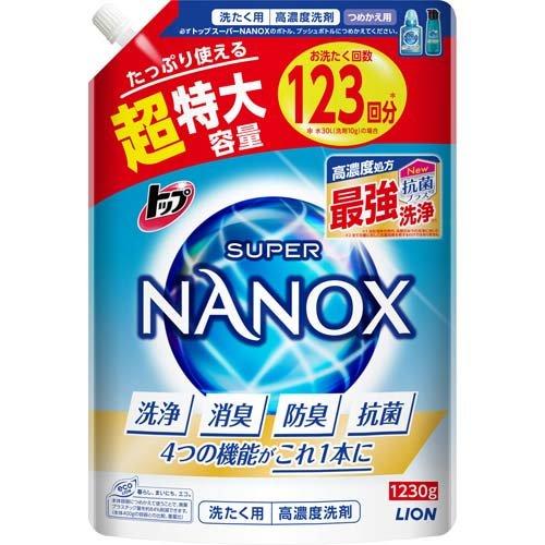 トップ スーパーナノックス 高濃度 洗濯洗剤 液体 詰め替え 超特大 1230g スーパーナノックス Nanox 爽快ドラッグ 通販 Yahoo ショッピング
