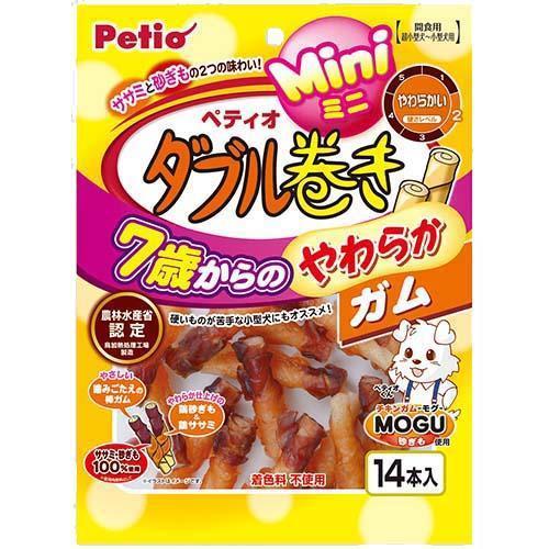 ペティオ ダブル巻き 7歳からのやわらかガム ミニ 14本入 Petio お気に入りの