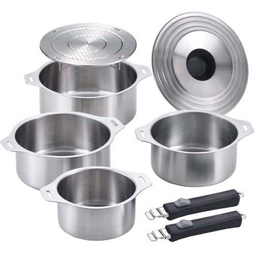 【限定4ヶセット】ツル付鉄鍋　新品未使用　国内仕上げ　IH対応 22cm 鋳鉄製 送料無料】 ふる里鍋 深型 IH対応 30cm ツル付き / 岩鋳 なべ 鉄鍋