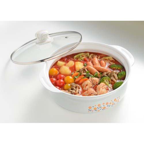昭和レトロ柄 白い鍋 レトル IH対応卓上鍋24cm RB-2866 ( 1個 ) : 爽快
