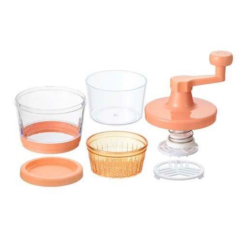 カラフルスマイル 回転大根おろし器 水切容器付 ME-7259 ( 1個