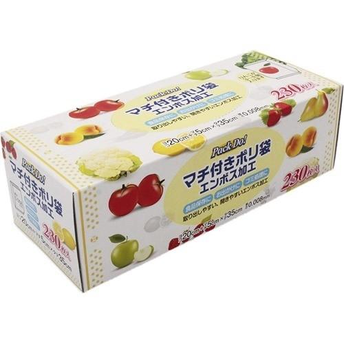 日本技研工業 Pack Do! マチ付きポリ袋 エンボス加工 巾25*長35cm 厚
