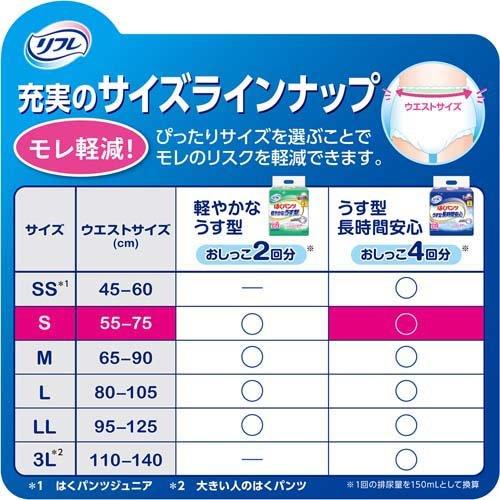 リフレ はくパンツ S 34枚×6（計204枚） リフレ はくパンツ うす型 長時間安心 S【リブドゥ】 ( 34枚入 )/ 大人