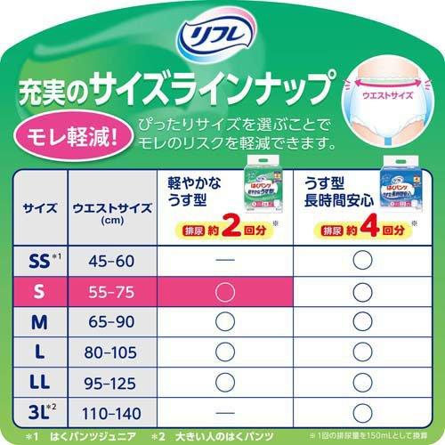リフレ はくパンツ 軽やかなうす型 Sサイズ ( 36枚入 )/ 大人用おむつ