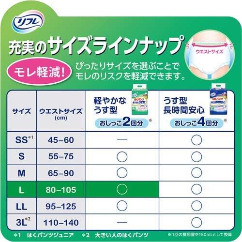 リフレ はくパンツ 軽やかなうす型 L【リブドゥ】 ( 30枚入 )/ 大人用