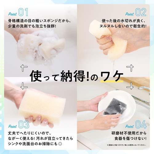 パックスナチュロン キッチンスポンジ グレー ( 5個入 )/ パックスナチュロン(PAX NATURON) ( スポンジ キッチン 長持ち 丈夫 泡立ち 水切れ 大容量 ) | PAX NATURON | 03