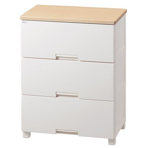 チェスト フィッツプラス 深型 3段 F6533D メープル 幅65*奥行41*高さ