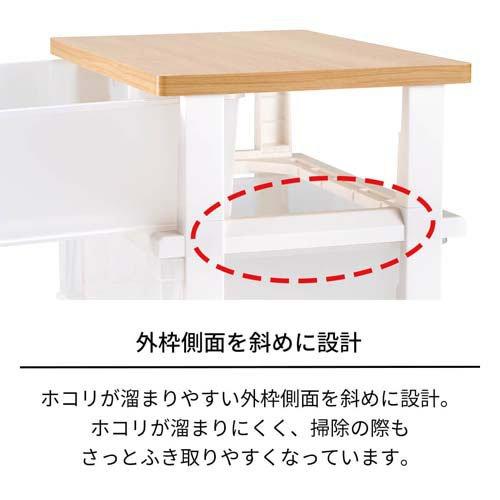 天馬 木製天板ストッカー550 3段 組立式 幅55cm キャスター付 日本製