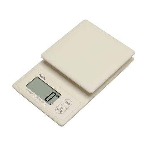 タニタ 洗えるデジタルクッキングスケール 2kg ベージュ KW-2G01 BE