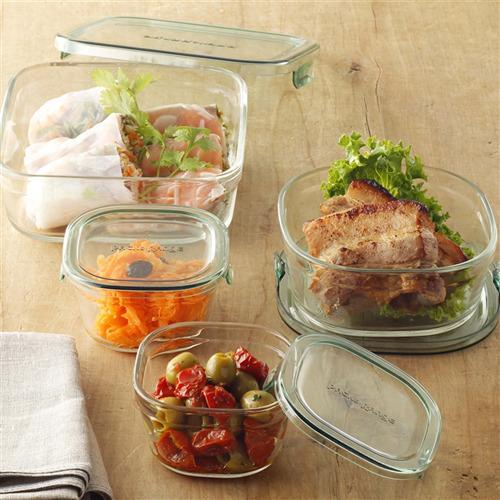 ナイトアイボーテ　4個セット イワキ(iwaki) パック＆レンジ角型4点セット グリーン PSC-PRN4G1 ( 1