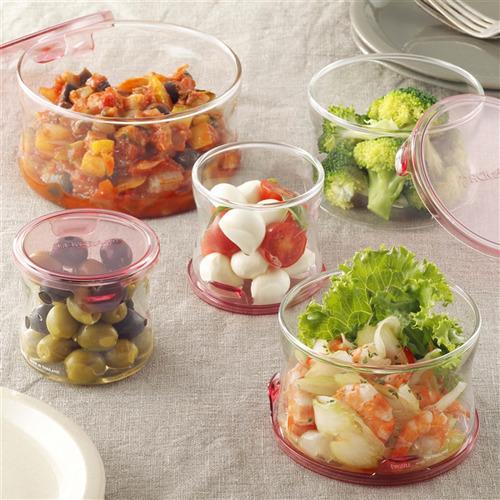 イワキ(iwaki) パック＆レンジ角型4点セット ピンク PSC-PRN4P1 ( 1