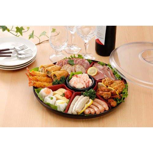 回転式　オードブル皿　おせち料理　手巻き寿司　大型　木製漆器　吉野塗　共箱 Amazon.co.jp: 手巻き寿司セット 日本製 回転皿 寿司桶 しゃもじ3本