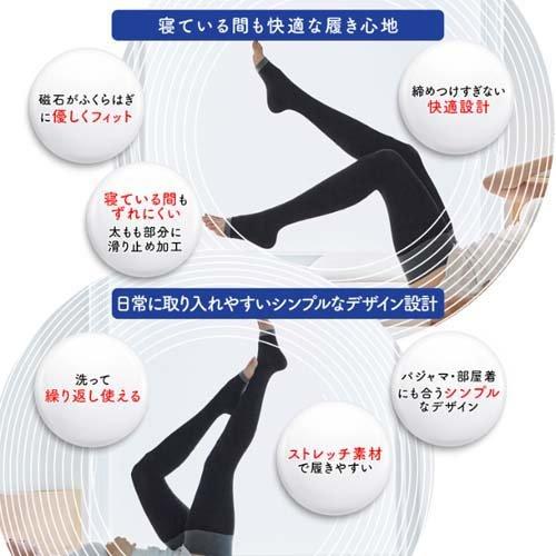 磁気で血行改善 メディキュット マグネフローソックス ロング ブラック