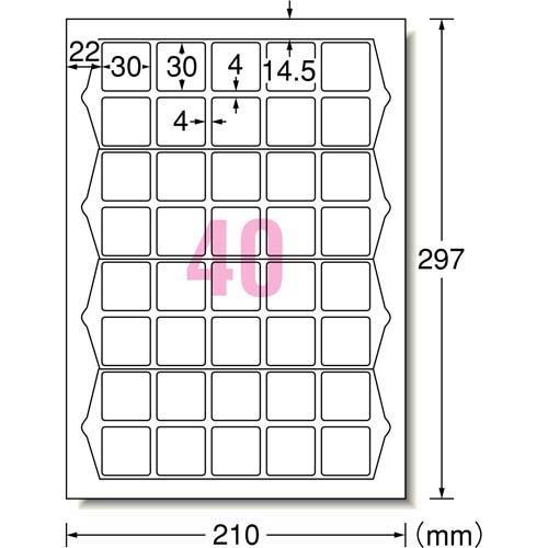 エーワン ラベルシール 40面 QRコード用 正方形 30×30mm 31553 ( 20