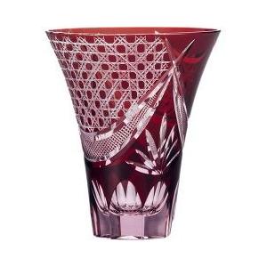 彩花切子 タンブラー 赤 HG230-20R ( 300ml ) コップ、グラス
