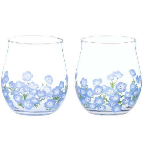 花文 hanafumi ペアフリーグラス ネモフィラ柄 日本製 365ml G099-T297