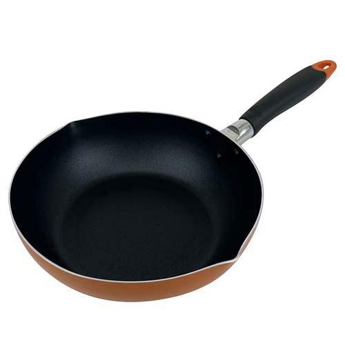 パール金属 クリュ ふっ素加工 IH対応深型フライパン 24cm オレンジ HB