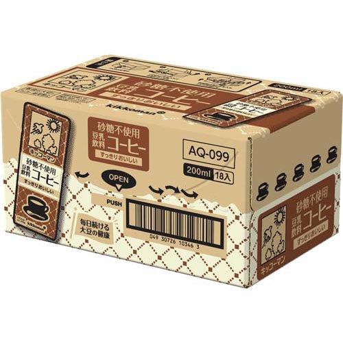 砂糖不使用 豆乳飲料 コーヒー ( 200ml×18本 )/ キッコーマン : 爽快