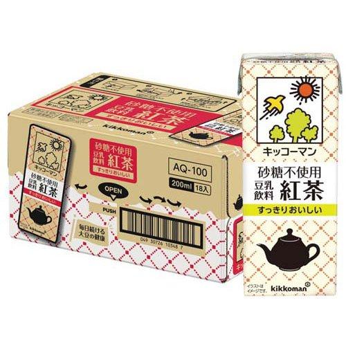 砂糖不使用 豆乳飲料 紅茶 ( 200ml×18本 )/ キッコーマン : 爽快