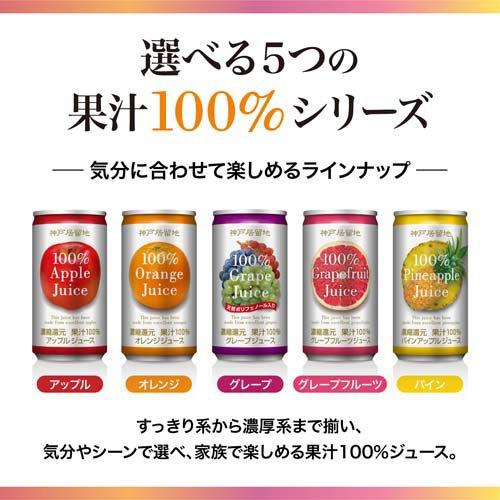 神戸居留地 アップル 100％ 缶 りんごジュース ( 185g*30本入