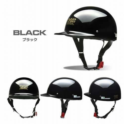 CROSS バイク用 ハーフヘルメット ブラック 125cc以下 CR680 ( 1個