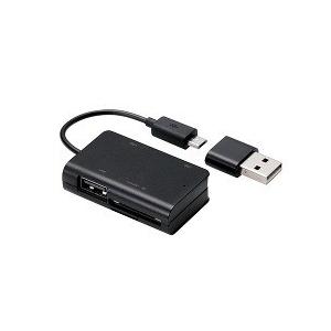 スマホ・タブレット用メモリリーダライタ(USBポート付) ブラック MRS-MBH10BK ( 1個 )/ エレコム(ELECOM)