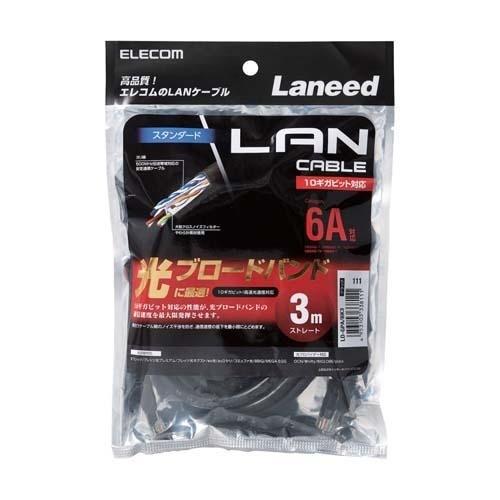 エレコム cat6a LANケーブル ブラック 3m LD-GPA/BK3 ( 1本入 エレコム cat6a LANケーブル ブラック 3m LD-GPA/BK3 ( 1本入