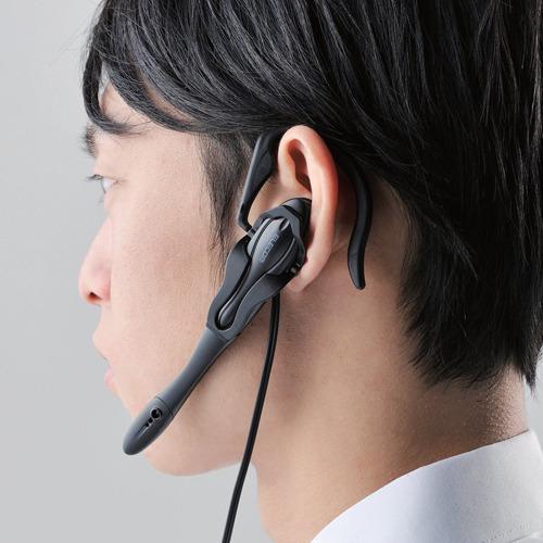 エレコム ヘッドセット ヘッドフォン イヤホン マイク 片耳 イヤー