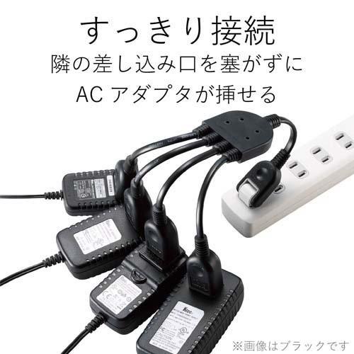 ELECOM - ☆【新品】エレコム コード　電源タップ　3P4口   5m エレコム 延長コード 電源タップ 二重構造 5m 3ピン 4個口