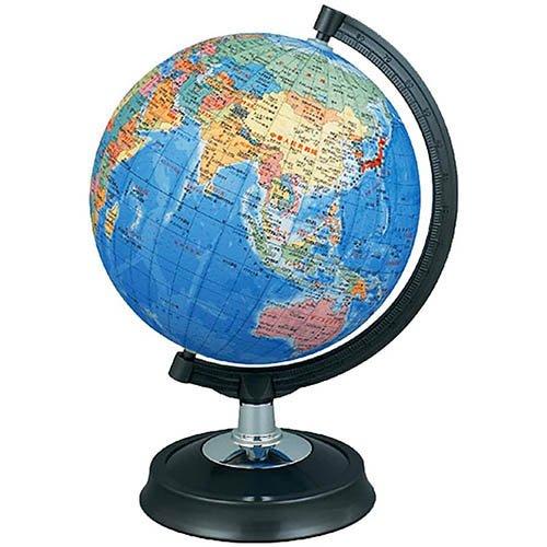 高級　地球儀（現代地図　日本語版）　中古 地球儀 行政図 球径26cm 日本地図・国旗付き世界地図付き 手貼りの日本