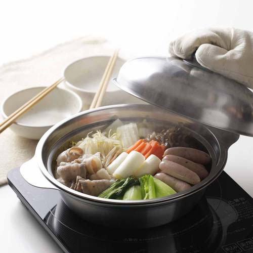 下村企販 あったか鍋 蒸し皿付き 24cm 44763 IH対応 ( 1個 ) : 爽快