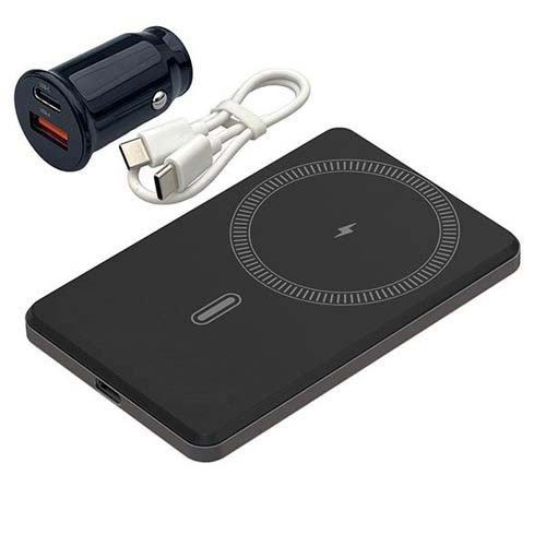 大橋産業 準固体モバイルバッテリー 5000mAh BK MAG充電 DCソケット