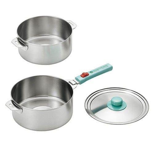 よこやま 燕熟の技 クワトロ ステンレス鍋 18cm＆20cm 着脱ハンドル 蓋